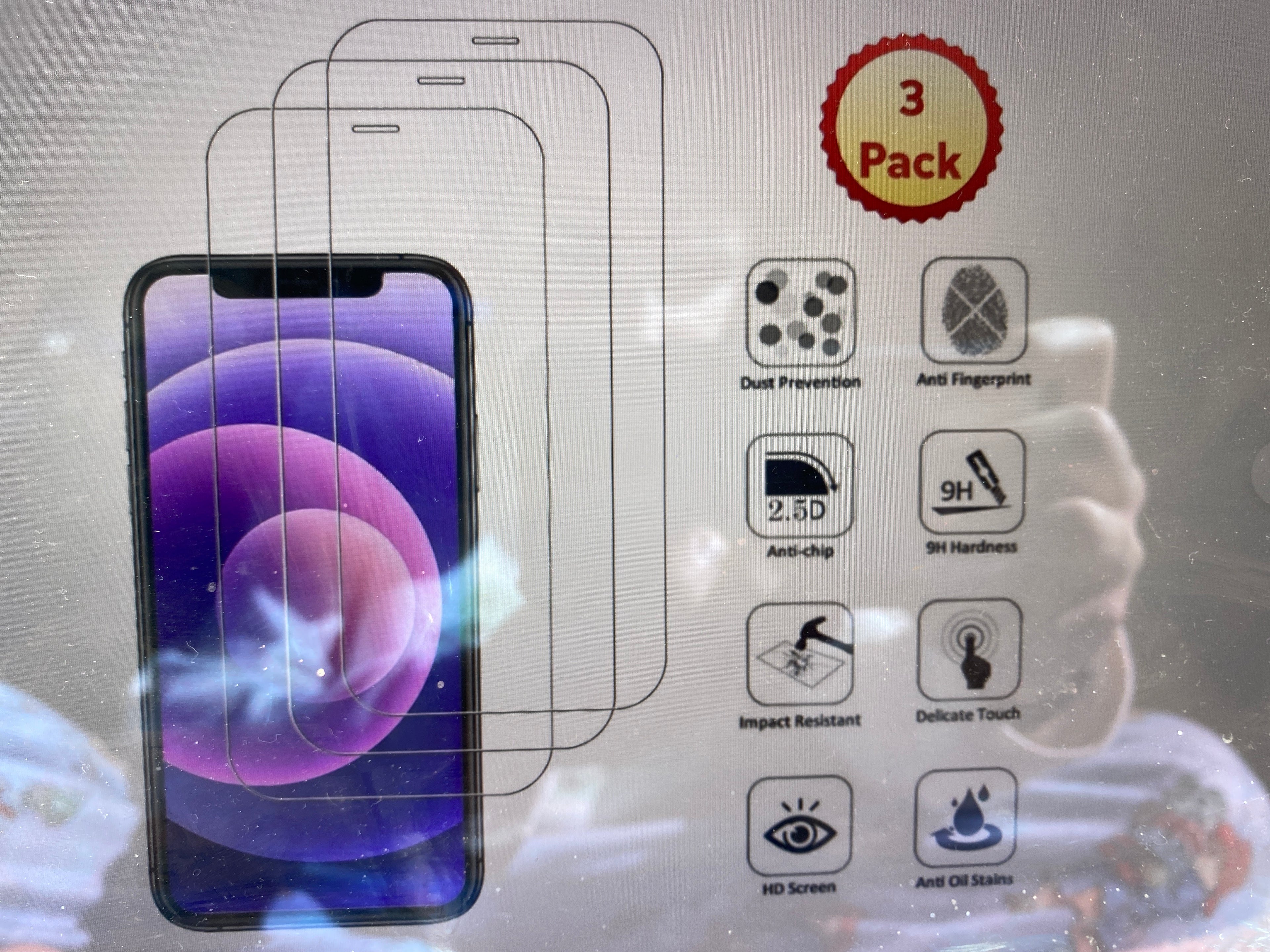 3 pack tempered glass screen protecter for iPhone 17 pro